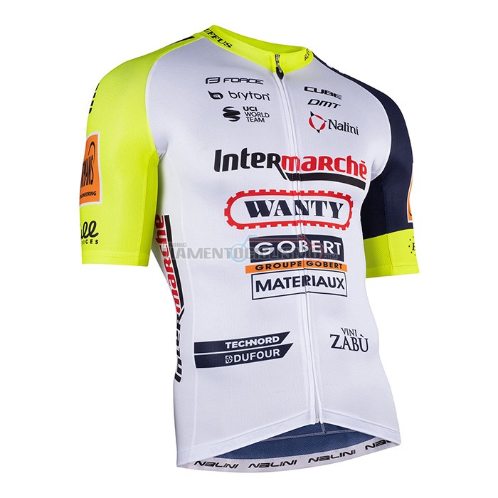 Abbigliamento Ciclismo Wanty-Gobert Cycling Team Manica Corta 2022 Bianco Blu